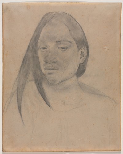 Hoofd van een Tahitiaanse vrouw door Paul Gauguin