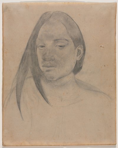 Hoofd van een Tahitiaanse vrouw door Paul Gauguin
