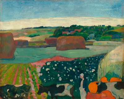 Hooiberg in Bretagne door Paul Gauguin