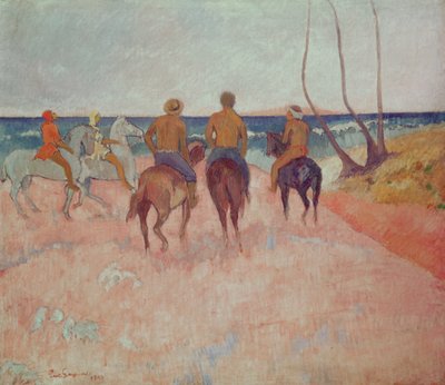 Ruiter op het strand (Hiva Hoa) 1902 door Paul Gauguin