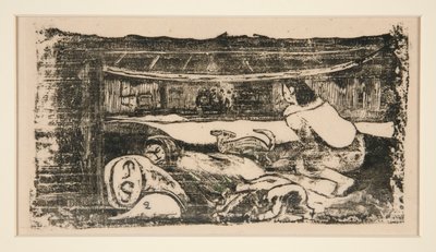 Interieur van een hut door Paul Gauguin