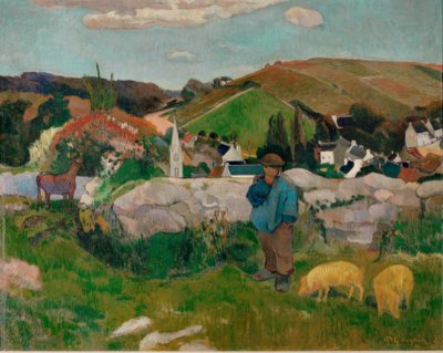 Landschap in Bretagne door Paul Gauguin