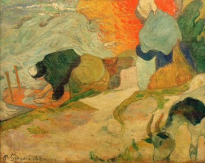 Wasvrouwen in Arles door Paul Gauguin