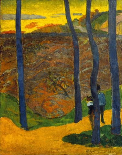 De blauwe bomen door Paul Gauguin