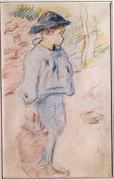 Kleine Bretonse jongen met emmer Schets door Paul Gauguin door Paul Gauguin