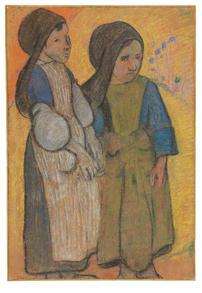 Kleine Bretons voor de Zee II door Paul Gauguin