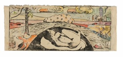 Manao tupapau (Zij Denkt aan de Geest of De Geest Denkt aan Haar) door Paul Gauguin