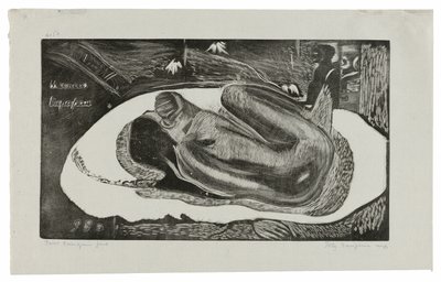 Manao tupapau (Zij denkt aan de geest of de geest denkt aan haar), uit de Noa Noa Suite door Paul Gauguin