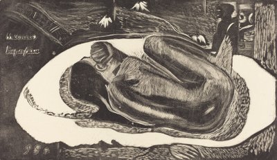 Manoa Tupapau Ze wordt achtervolgd door een geest door Paul Gauguin