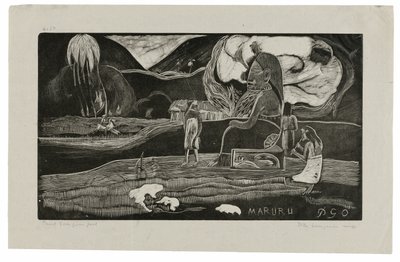 Maruru (Aanbiedingen van Dankbaarheid), uit de Noa Noa Suite door Paul Gauguin