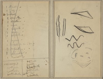 Neige (Sneeuw); Routebeschrijving [recto]. door Paul Gauguin