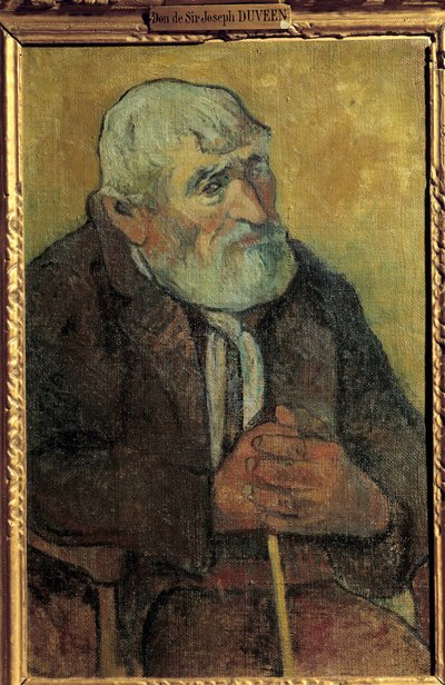 Oude man met stok door Paul Gauguin (1848-1903) 1890 door Paul Gauguin