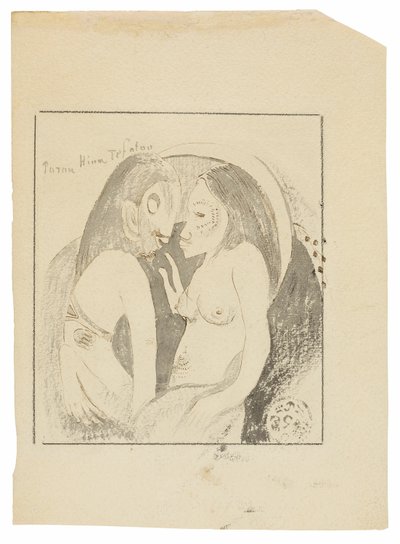 Parau Hina Tefatou (Woorden tussen Godin van de Maan en God van de Aarde) door Paul Gauguin
