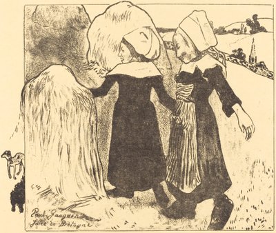Plezieren van Bretagne door Paul Gauguin