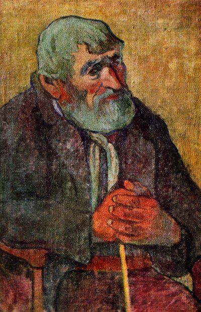 Portret van een oude man met een stok door Paul Gauguin