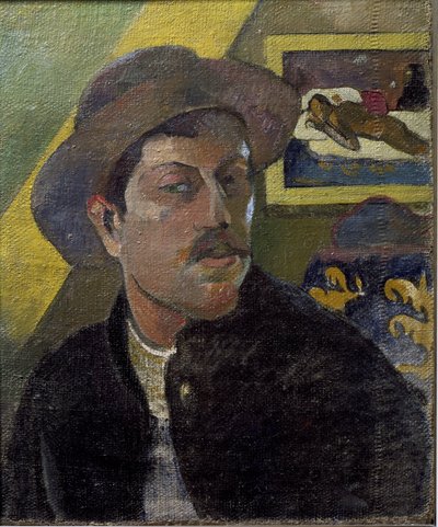 Portret van de kunstenaar met hoed door Paul Gauguin