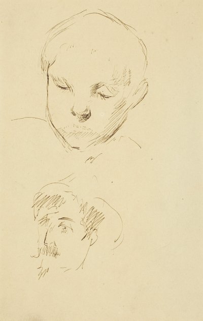 Profiel van een jongen en zelfportret door Paul Gauguin