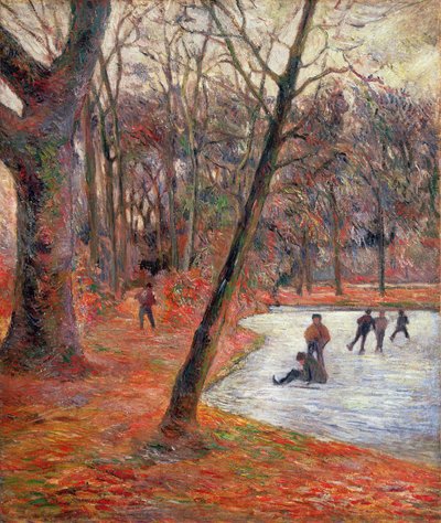Schaatsers in Frederiksberg Park door Paul Gauguin