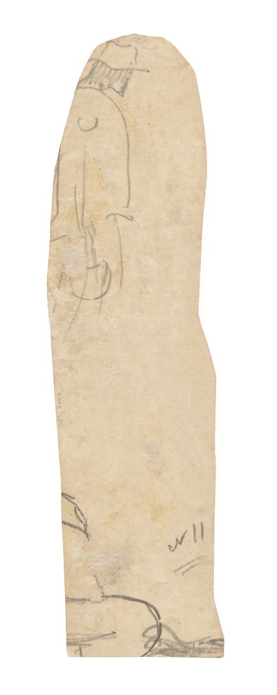 Schets van een man met hoed en fragment van de schouder van een vrouw door Paul Gauguin