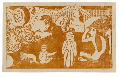 Soyez amoureuses, vous serez heureuses (Liefde, en je zult gelukkig zijn), uit de Suite van Late Houtsneden door Paul Gauguin
