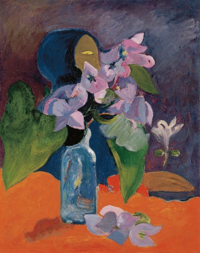 Stilleven met Bloemen en Beeldje door Gauguin, Paul Eugene Henri door Paul Gauguin