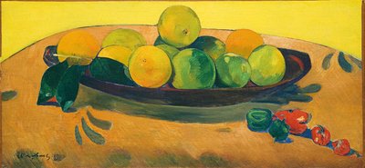 Stilleven met fruit en pepers door Paul Gauguin