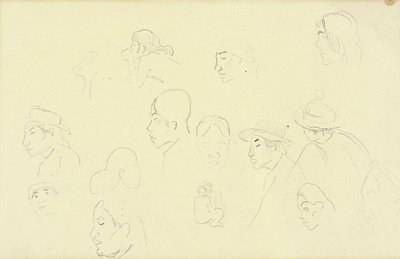 Studies van Hoofden en Figuren door Paul Gauguin