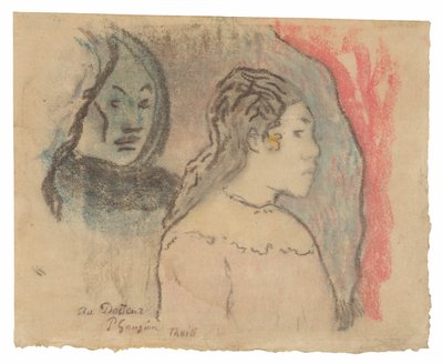 Studie van Tahitiaanse hoofden door Paul Gauguin
