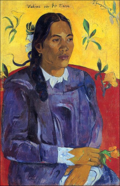 Tahiti: Vahine No Te Tiare (Vrouw met een bloem) door Paul Gauguin