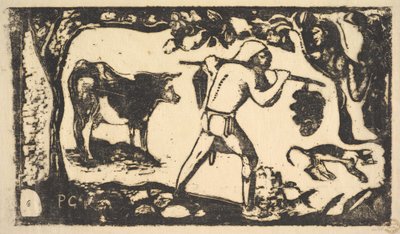 Tahitian draagt bananen door Paul Gauguin