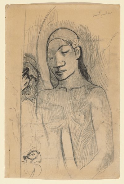 Tahitische Figuur door Paul Gauguin