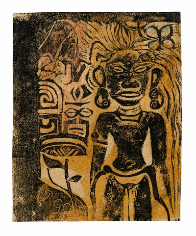 Tahitische idool - de godin Hina door Paul Gauguin