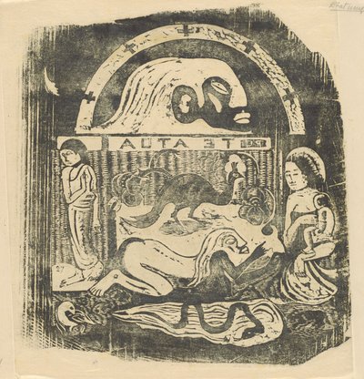 Te Atua De Goden Kleine Plaat [recto], in of na 1895 door Paul Gauguin