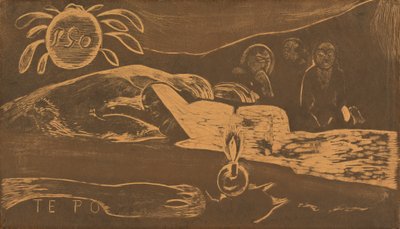 Te Po De Lange Nacht, 1894-1895 door Paul Gauguin
