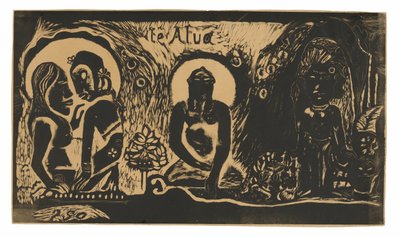 Te atua (De God), uit de Noa Noa Suite door Paul Gauguin