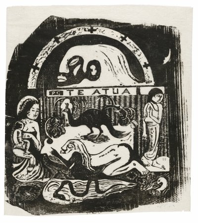 Te atua (De God), uit de Suite van Late Houtsneden door Paul Gauguin