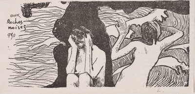 De zwarte rotsen door Paul Gauguin