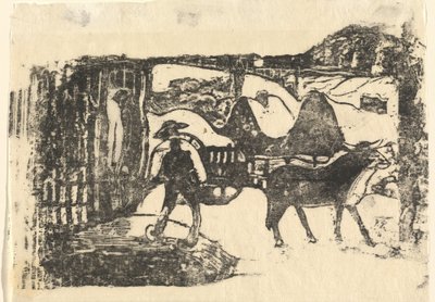 De Ossenkar Le char a boeufs, in of na 1895 door Paul Gauguin