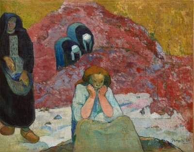 De Wijnoogst, Menselijk Lijden door Paul Gauguin