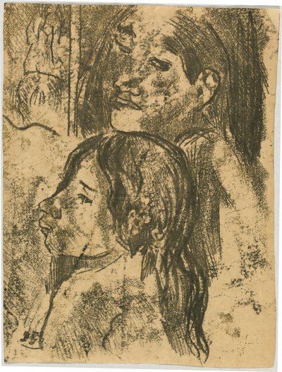 Twee Marquesanen [recto] door Paul Gauguin