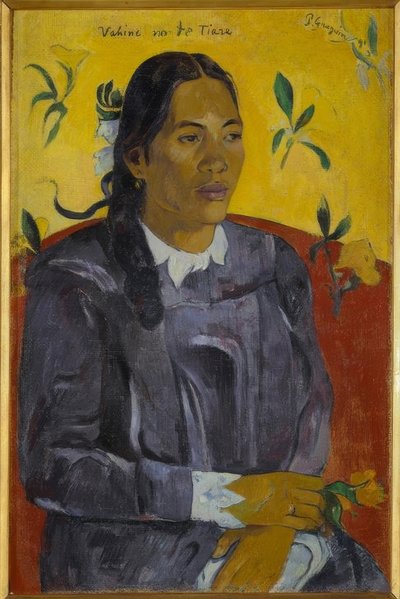 Vrouw met de Bloem door Paul Gauguin