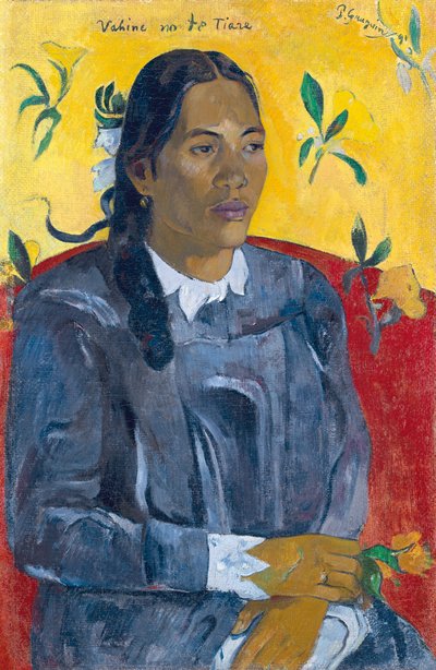 Vahine no te Tiare Vrouw met een bloem door Paul Gauguin