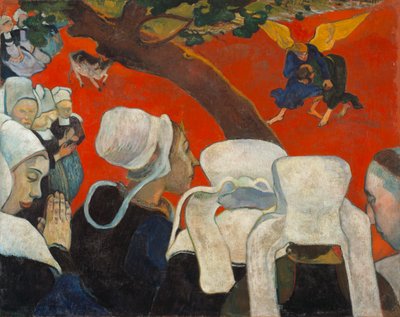 Visioen na de Preek Jakob worstelt met de Engel, 1888 door Paul Gauguin