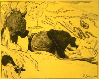 Wasvrouwen, uit de Volpini Suite: Dessins lithographiques, 1889 door Paul Gauguin