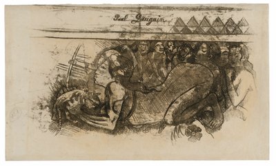 Vrouw met een Kat door Paul Gauguin