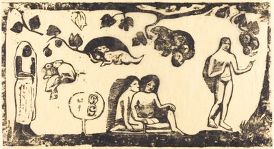 Vrouwen, Dieren en Bladmotieven, in of na 1895 door Paul Gauguin