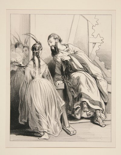 (Le Grand Pretre) Donne-moi de ton feu sacre, Celestine door Paul Gavarni