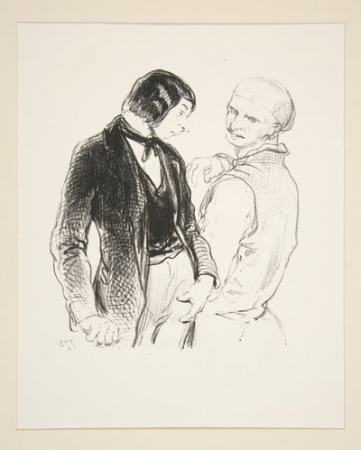 (Vaderlijke Berisping). door Paul Gavarni