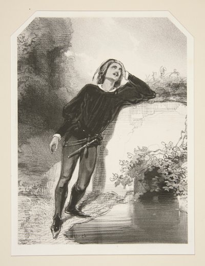 Aan de rand van de fontein door Paul Gavarni