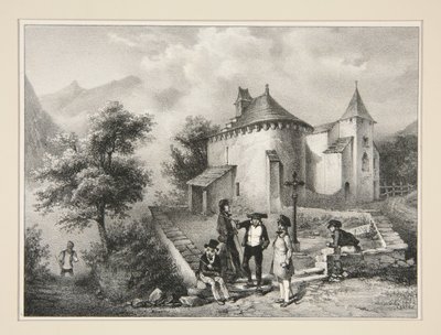 Kapel van Assoute, nabij Eaux-Bonnes door Paul Gavarni